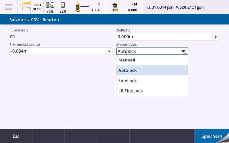 Feldrechner ALLNAV Satzmessung