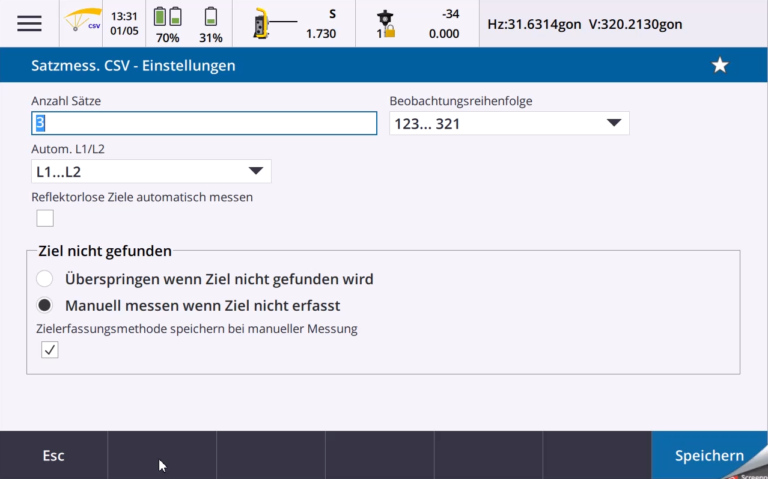 Feldrechner ALLNAV Satzmessung