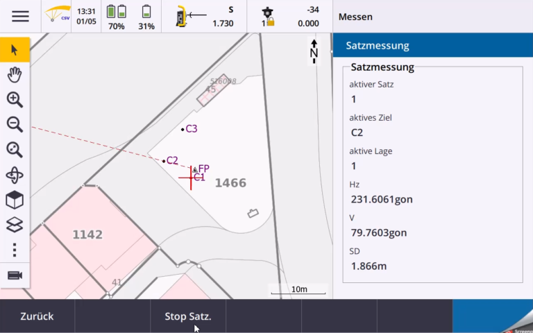 Feldrechner ALLNAV Satzmessung